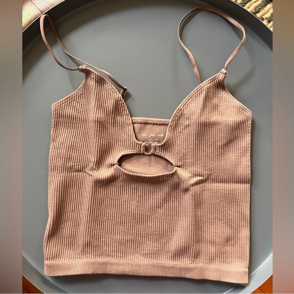 Urban Outfitters Brown Ribbed Top